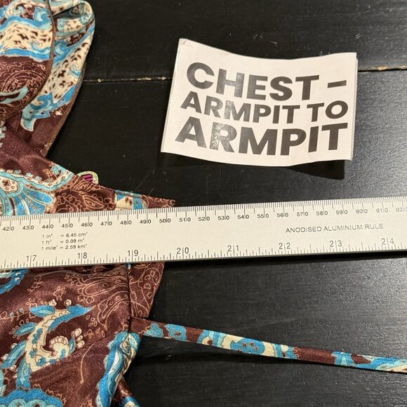 NWT VTG Y2K Self Esteem Babydoll Brown Blue Top Fairy Butterfly Womens Size 1X - Picture 9 of 10